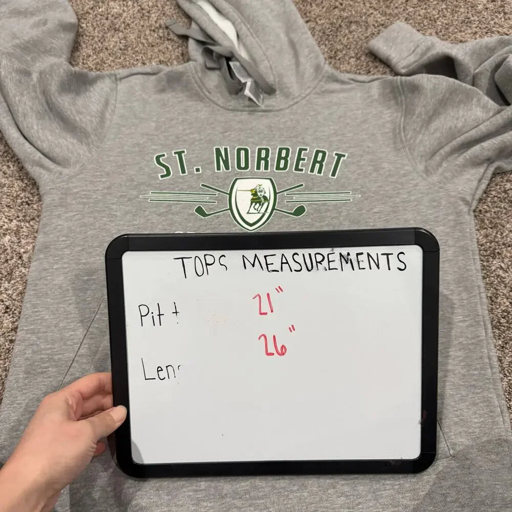 Men's Grey Green Adidas St. Norbert Green Knights Golf Hoodie Sweatshirt Sz S